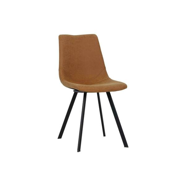 Kd Americana Markley Modern Leather Dining Chair with Metal Legs - Light Brown KD3583710